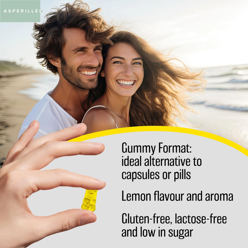 Omega 3 Gummies Adult Lemon Flavour with Vitamin E - Wild Fish Oil High Strength Omega 3 Fatty Acids, EPA & DHA - Supports Heart, Brain and Vision - No Fishy Taste, Gluten-Free, Non-GMO, 60 Gummies