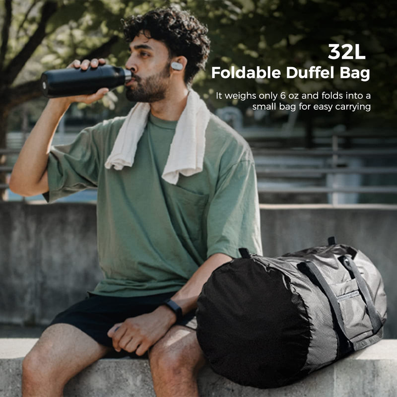 pack all Packing System Bundle | 1 Shoe Bag (Plus-Black) & 32L Duffel Bag (Black) for Fitness, Travel