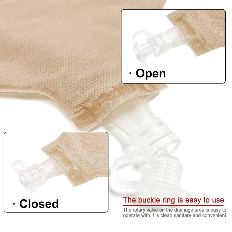 [Australia] - Carbou 15PCS One-Piece Urostomy Bag Drainable Pouches with Measure Card,Cutting Tool for Colostomy Ileostomy Stoma Care, Cut-to-Fit 
