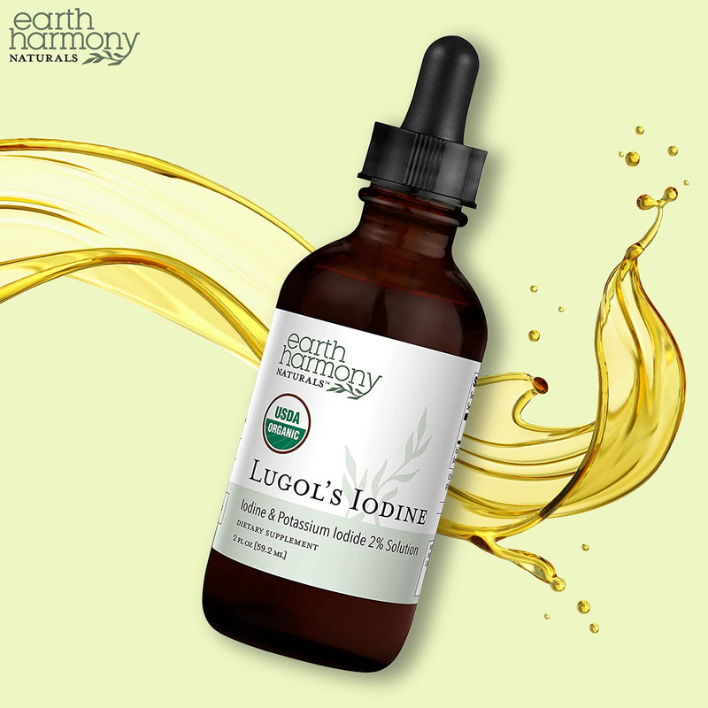 [Australia] - Organic Lugol's Iodine, Iodine and Potassium Iodide 2% Solution 3000 mcg - Liquid Supplement Drops for Thyroid Support for Women & Men, Metabolism Health, Detox Boost - Non-GMO, 395 Servings (2 Oz) Unflavored 2 Fl Oz (Pack of 1) 