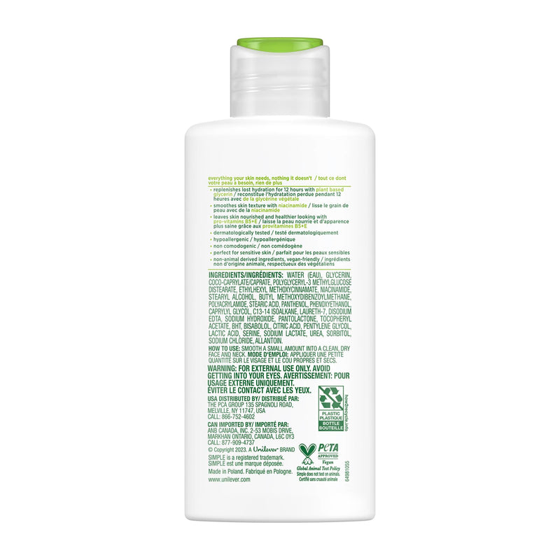 Simple Kind To Skin Replenishing Rich Moisturizer - Face Cream Nourishes and Hydrates - Face Moisturizer with Niacinamide, Vitamins B5 and E - 4 pc 4.2 Fl Oz (Pack of 4)