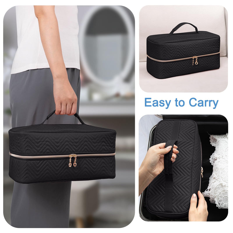[Australia] - Hair Tools Travel Case - Black Dryer Bag, Large Case for Shark FlexStyle/SmoothStyle, Air Wrap Dryer & Curling Iron Organizer 