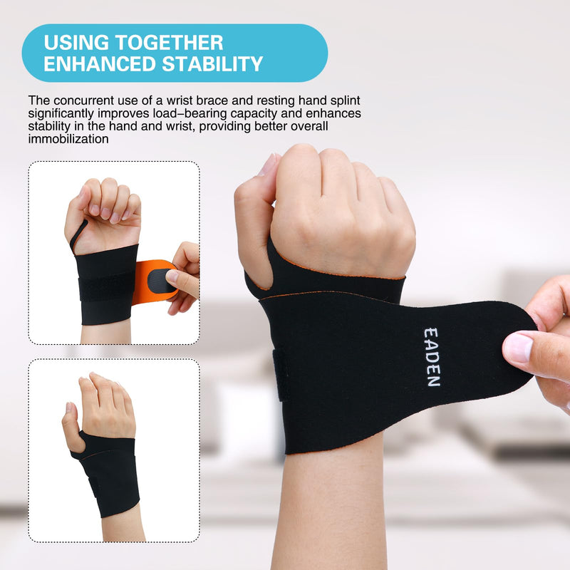 [Australia] - Stroke Resting Hand Splint & Wrist Brace Support Bundle - Prevent Flexion Contractures, Night Immobilizer Wrist Finger Brace with Finger Separator for Stroke Recovery, Arthritis, Tendinitis Right Large 
