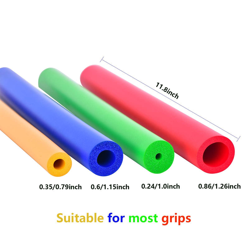 [Australia] - Foam Tube Grip/Foam tubing- 8PCS (4 Sizes) Comfortable Aid for Utensils - No BPA/Phthalate/Latex 