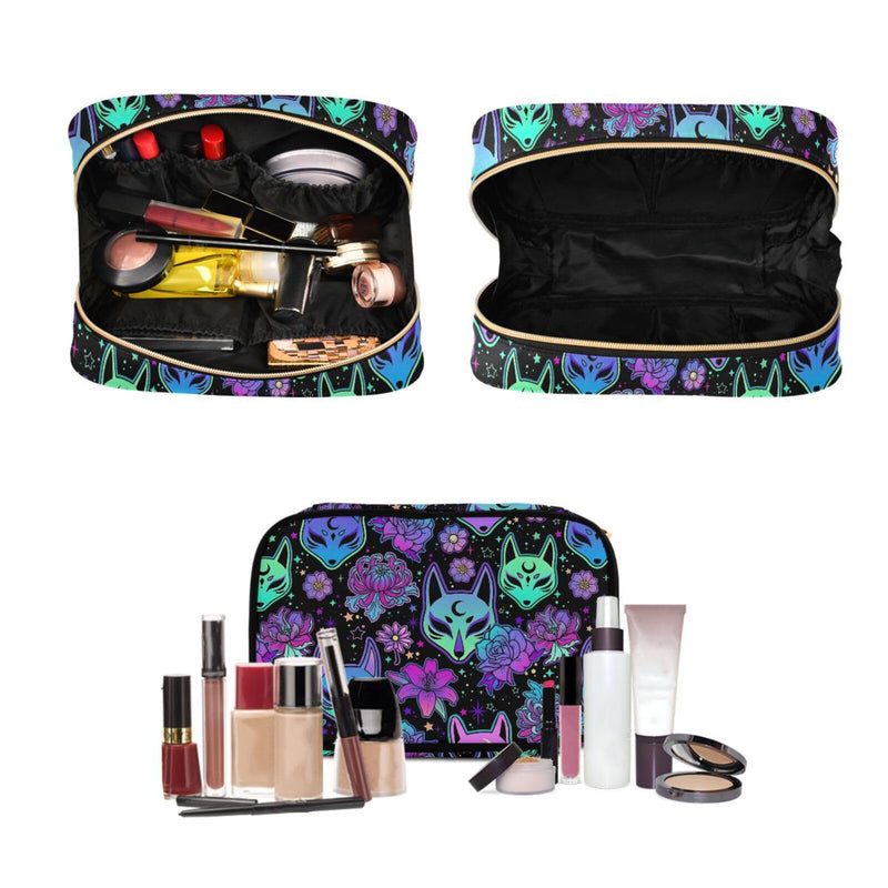 MNSRUU 3 PCS Toiletry Bag, Magic Fox with Camellia Hanging Makeup bag for Toiletries Travel Toiletry Organizer Bags Portable Clear Toiletry Kit Pattern 06