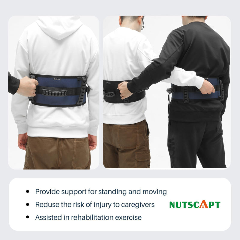 [Australia] - Gait Belt Transfer Belt for Senior with 5 Handles Gait Belts with Quick Release Buckle Transfer Belt for Elderly, Handicap, Physical Therapy (Dark Blue) Dark Blue 