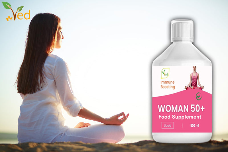 Ved Woman 50 Plus Liquid Multivitamin Supplement for Women, 500 ml- Immune Boosting - Contains, -149 Vitamins & Minerals, Vitamin C, Vitamin D, B12 for Women Health, 33 Days Supply.