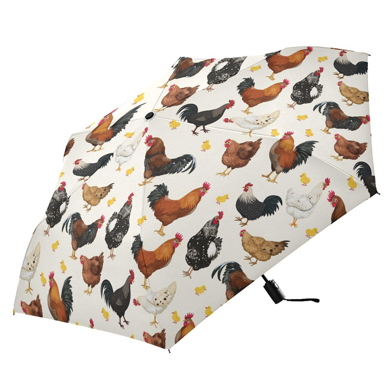 JIPONI Travel Umbrella Personalized Automatic Folding Umbrellas Windproof UV Proof Sun Rain Umbrella 3 Rooster