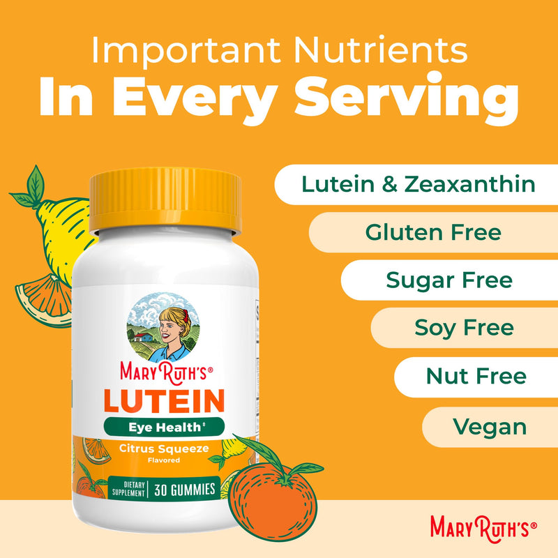 MARYRUTH'S Lutein Gummies with Zeaxanthin, 30 Count, Eye Health | Eye Health Supplement, Vision Support, Non-GMO & Vegan