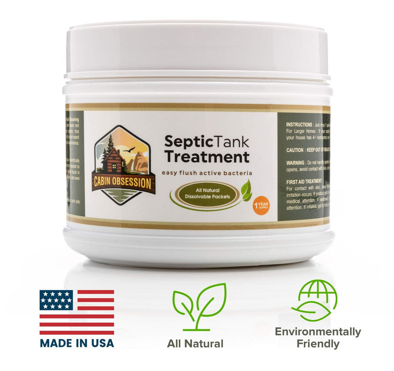 [Australia] - Septic Tank Treatment - 1 Year Supply of Septic Safe Dissolvable Easy Flush Live Bacteria Packets (12 Count) - Best Way to Prevent Expensive Sewage Backups - Made in USA 