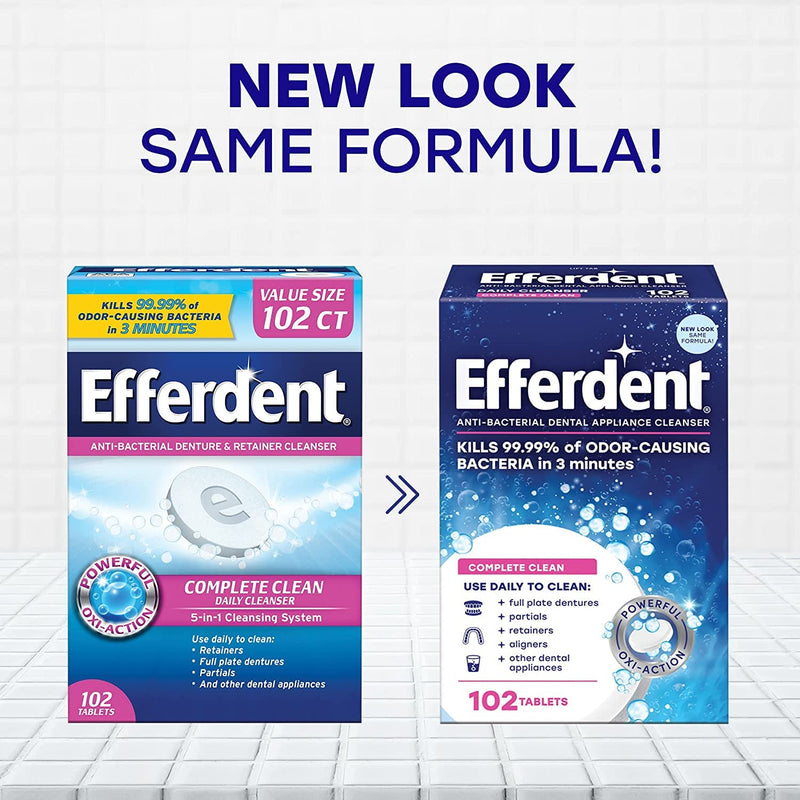 [Australia] - Efferdent Denture Cleanser Tablets, Complete Clean, 102 Tablets 