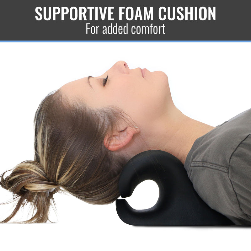 [Australia] - HealthSmart Neck & Shoulder Traction Device, Neck & Shoulder Relaxer, Magnetic Therapy, Cervical Spine Alignment and TMJ Relief, Neck Pain Relief, Black One Size 