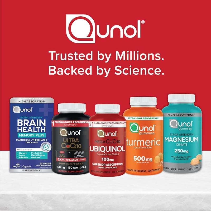 Qunol Ultra CoQ10 200mg, Ultra-High Absorption, Antioxidant, 60 Softgels | #1 Cardiologist Recommended Supplement for Heart Health, Coenzyme Q10 Supplement to support Vascular Health & Cellular Energy Unflavored 60 Count (Pack of 1)