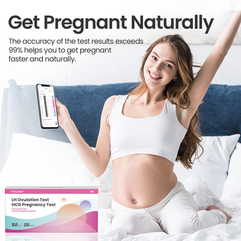 [Australia] - Femometer Home LH & HCG Test Strip Kit 50 Ovulation & 20 Pregnancy Test Strips Over 99% Accurate & Easy to Use middle 