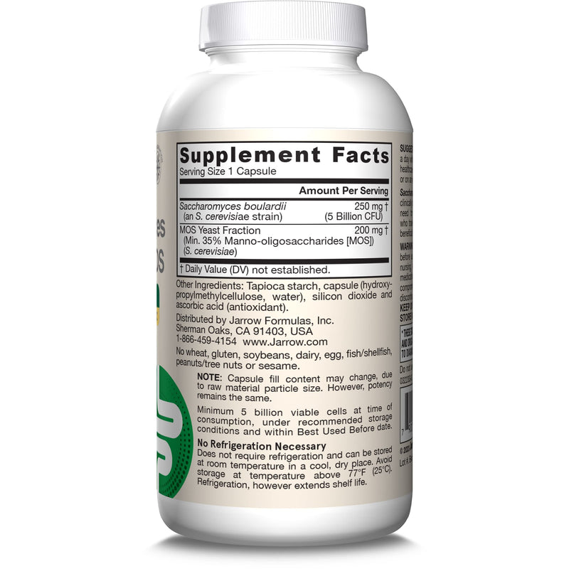 [Australia] - Jarrow Formulas Saccharomyces Boulardii Probiotics + MOS 5 Billion CFU Probiotic Yeast for Intestinal Health Support, Gut Health Supplements for Women and Men, 90 Veggie Capsules, 90 Day Supply Unflavored 90 Count (Pack of 1) 
