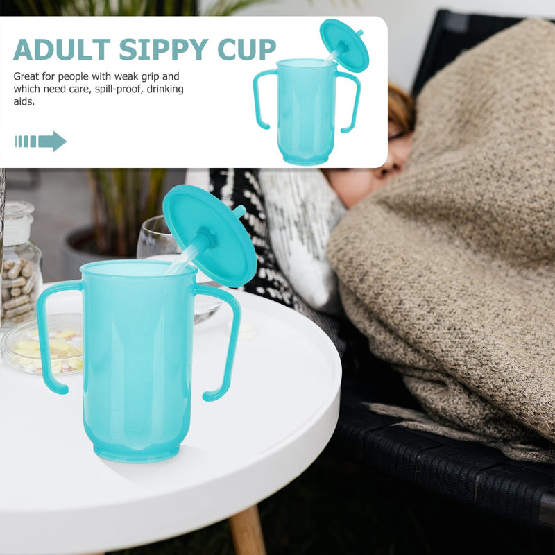 [Australia] - Beaupretty Elderly Sippy Cup Spill Proof Adult Drinking Cup with 2 Handles Anti-Choking for Seniors Mobility and Daily Living Aid 