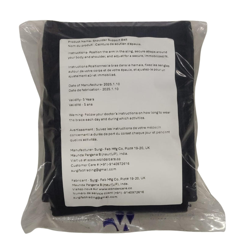 Wonder Care Left Right Shoulder Immobilizer Arm Sling Elastic Brace for Clavicle Collar Bone Dislocation Subluxation Shoulder stabilizer Compression Brace After Rotator Cuff Surgery Black Special (42-54")