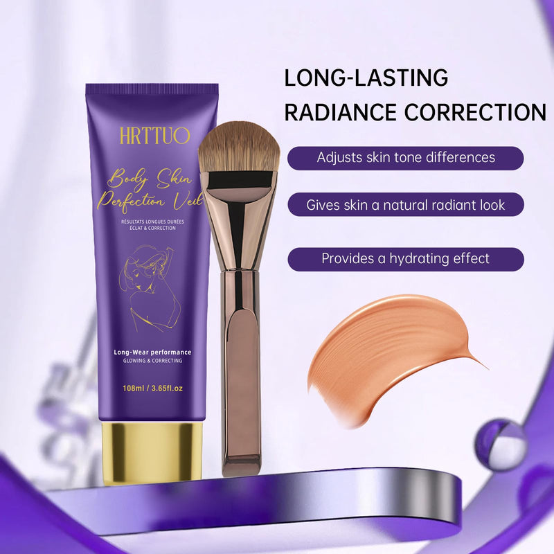 [Australia] - Body Coverage Perfector with Brush - Waterproof Leg & Body Makeup for Skin Imperfections & Uneven Tone, Transfer-Resistant Natural Finish Concealer, Flawless Looking Legs (Golden Radiance) Golden Radiance 