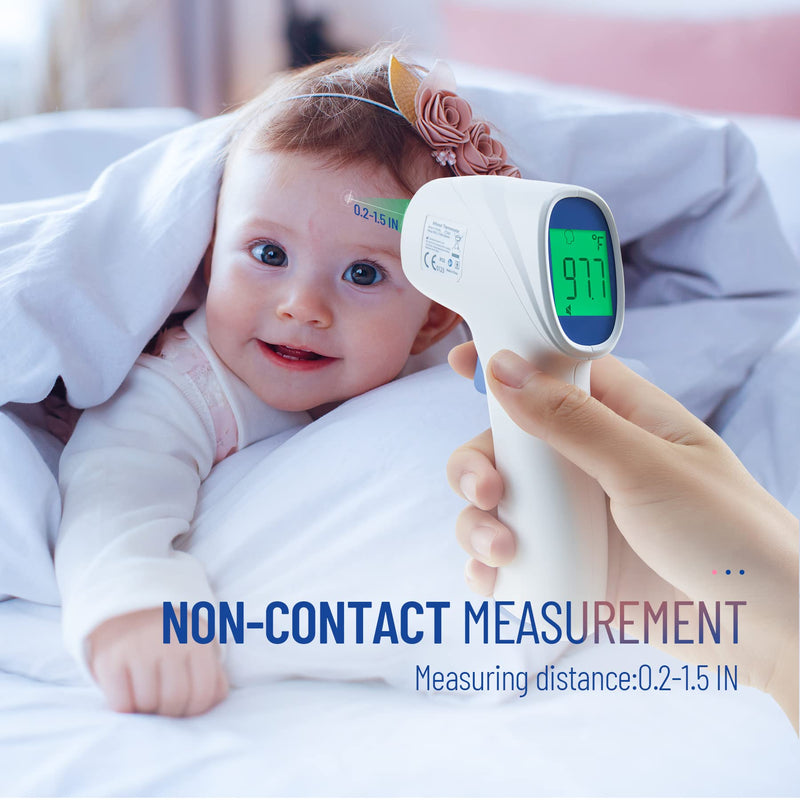 [Australia] - No-Touch Thermometer for Adults and Kids, Digital Thermometer with Fever Alarm, Fast Accurate Results, Easy for All Ages, Basal Thermometer White 