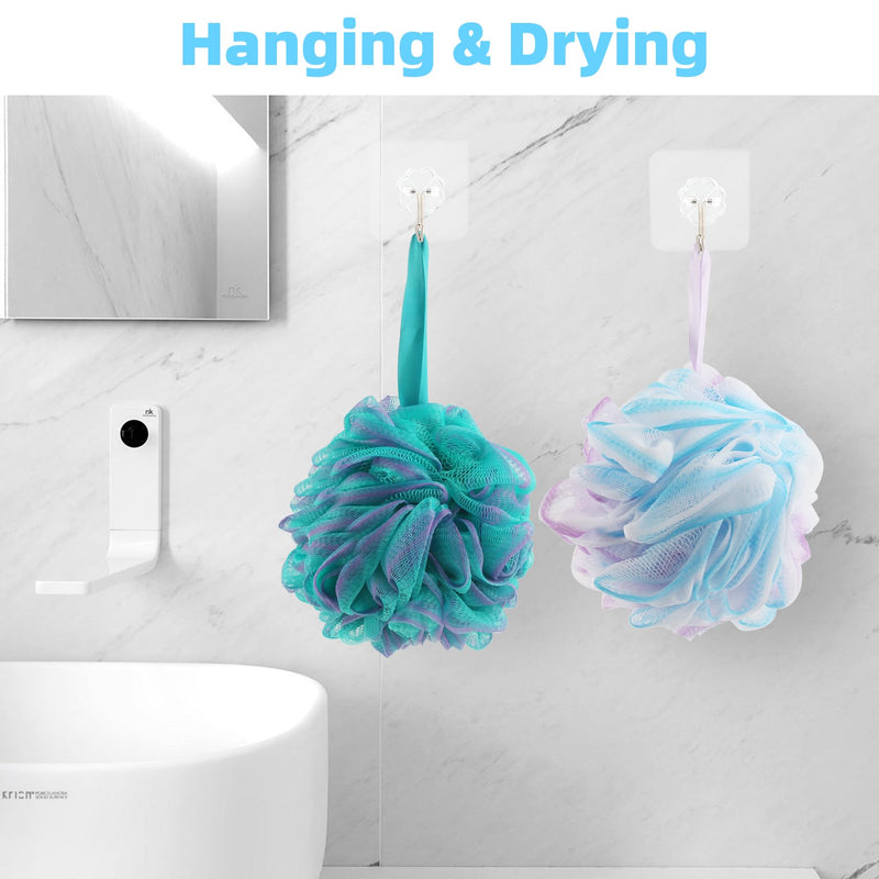 [Australia] - Chuya Bath Sponges Loofahs 70 Grams Large Size，4 pack Shower Sponge Exfoliating Cleaning Bath Loofa Body Scrubber Balls for Women Men Children Washing Mixed Color 1 Count (Pack of 4) 