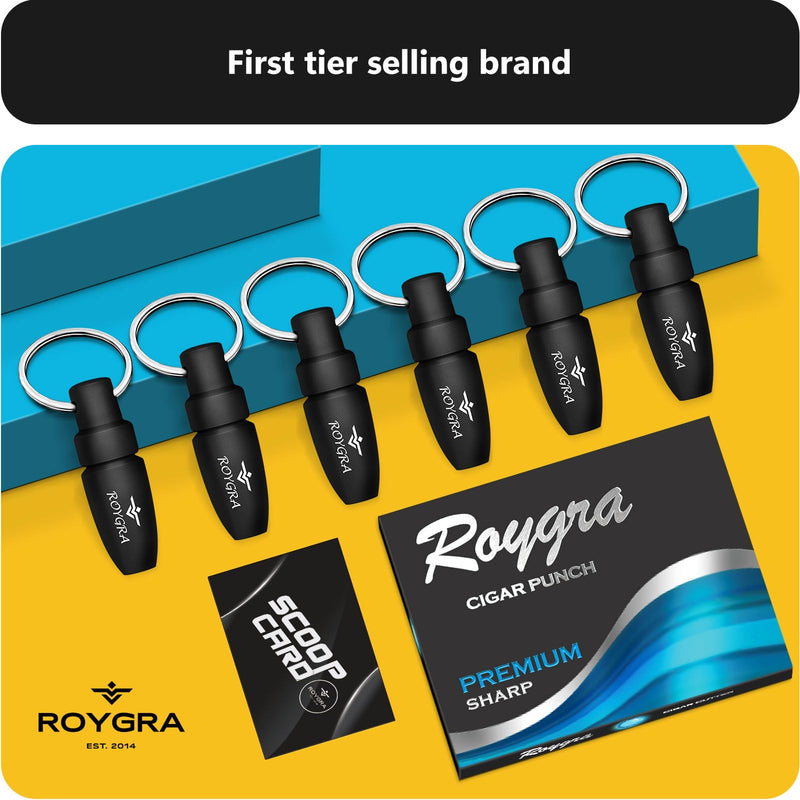 [Australia] - roygra Cigar Punch, Mini Portable Cigar Punch with Key Chain Fit All Cigar Sizes - Set of 6 