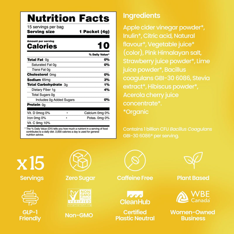 Blume SuperBelly Gut Health + Hydration, Daily Sugar Free Probiotics, Prebiotic Fiber, and Electrolytes Powder Packets for Digestion Support, Stacked Water - Lemon Ginger, 15 Sticks