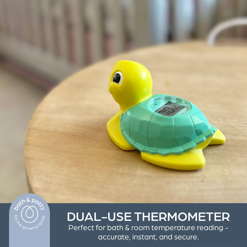 Dreambaby Baby Bath & Room Thermometer - Floating Turtle Toy for Water Temperature Monitoring - Turtle Temperature Monitoring for Newborns, Infants, and Toddlers with Fahrenheit Display