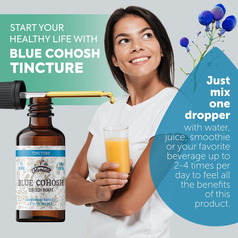 [Australia] - Blue Cohosh Tincture, Organic Blue Cohosh Extract (Caulophyllum Thalictroides) 2 Fl Oz (Pack of 1) 