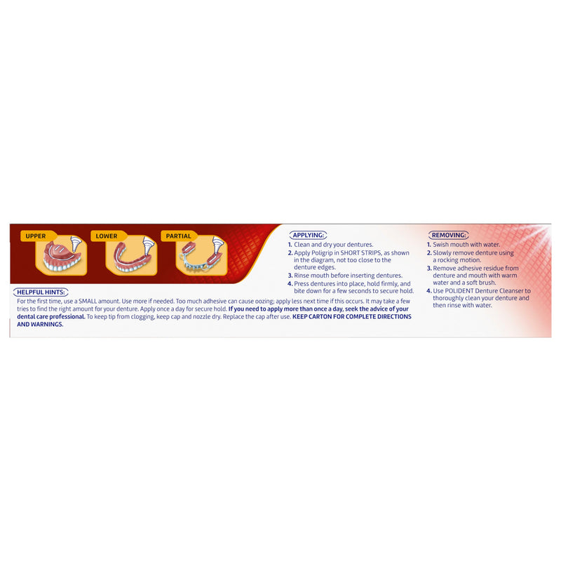 [Australia] - Super Poligrip Power Max Power Hold plus Seal Denture Adhesive Cream, Denture Cream for Secure Hold and Food Seal, Flavor Free - 2.2 oz (Pack of 4) 