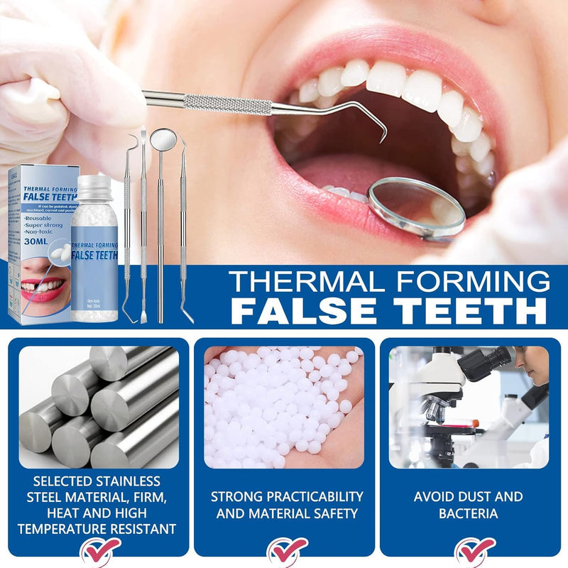[Australia] - Allony Tooth Repair Set, Make Dentures Tooth Repair Set, Temporary Dentures for Temporary Restoration of Missing and Broken Teeth, Replacement Dentures 