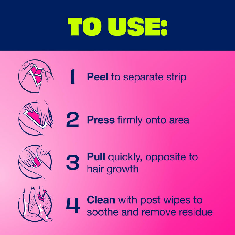 [Australia] - Nair Hair Remover Wax Ready Strips for Legs & Body, No Mess Waxing Kit for Hair Removal, 3-pack Wax Strips, 40ct Each Wax Kit 40 Count (Pack of 3) 