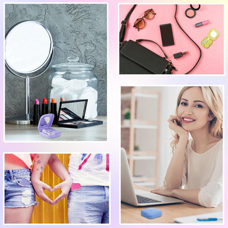 [Australia] - Yamitora Pack of 4 Portable Contact Lens Cases, Contact Lens Storage with Contact Lens Insertion Aid, Mirror - Contact Lens Case Contact Lens Cases for Travel, Home 