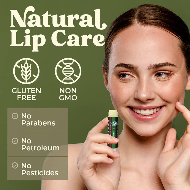 Earth's Daughter Sunscreen Lip Balm SPF 30 - Fresh Mint 4-Pack | Made With Organic Beeswax, Coconut Oil, Cocoa Butter, Vitamin E, Paraben Free, Non-GMO, Petroleum-Free, Cruelty-Free, Stick SPF 30 Fresh Mint 4-Pack