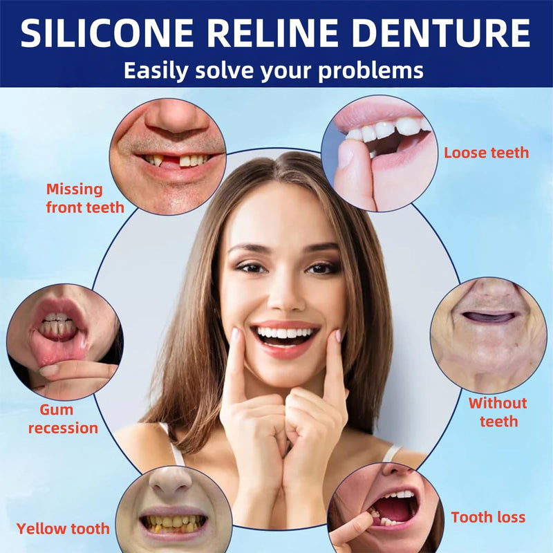 [Australia] - Soft Silicone Denture Liners – Comfortable Fit Denture Set with Upper & Lower Lightweight Liners for Secure Fit & Comfortable Wear (1 Set) style-1 