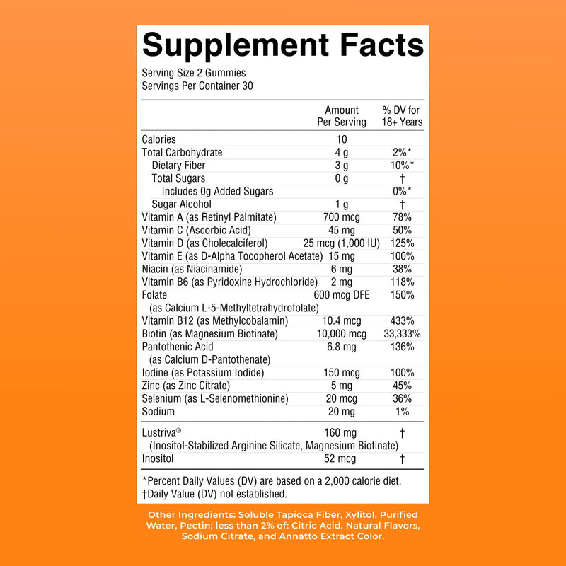 MaryRuth's Multivitamin + Hair Growth Gummies, Thicker Hair, 30 Servings | With Lustriva®, Biotin 10000mcg, B Vitamins, Formulated for Thicker Hair, Wrinkles, Fine Lines, Skin Care 60 Count (Pack of 1)