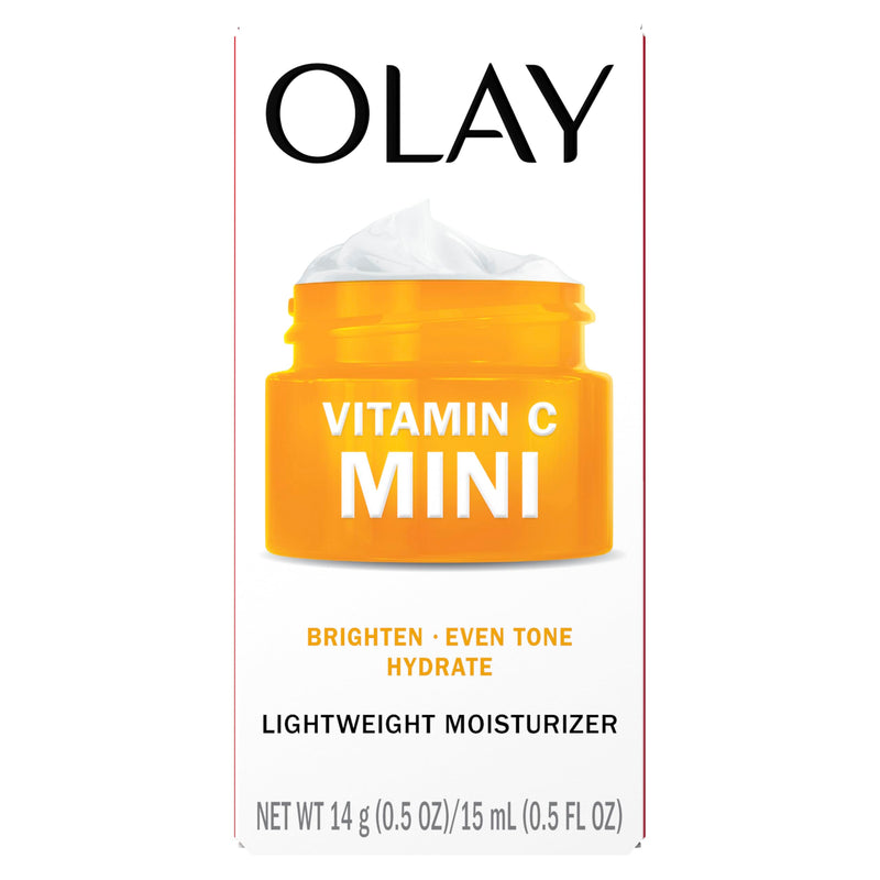 Olay Vitamin C Face Moisturizer, Brightening Cream for Women, Trial Size, Evens Tone, Dark Spot & Hyperpigmentation Reduction, Glowing Skin Care - Niaciniamide, Lactic Acid, 0.5 Oz 0.5 Fl Oz (Pack of 1)