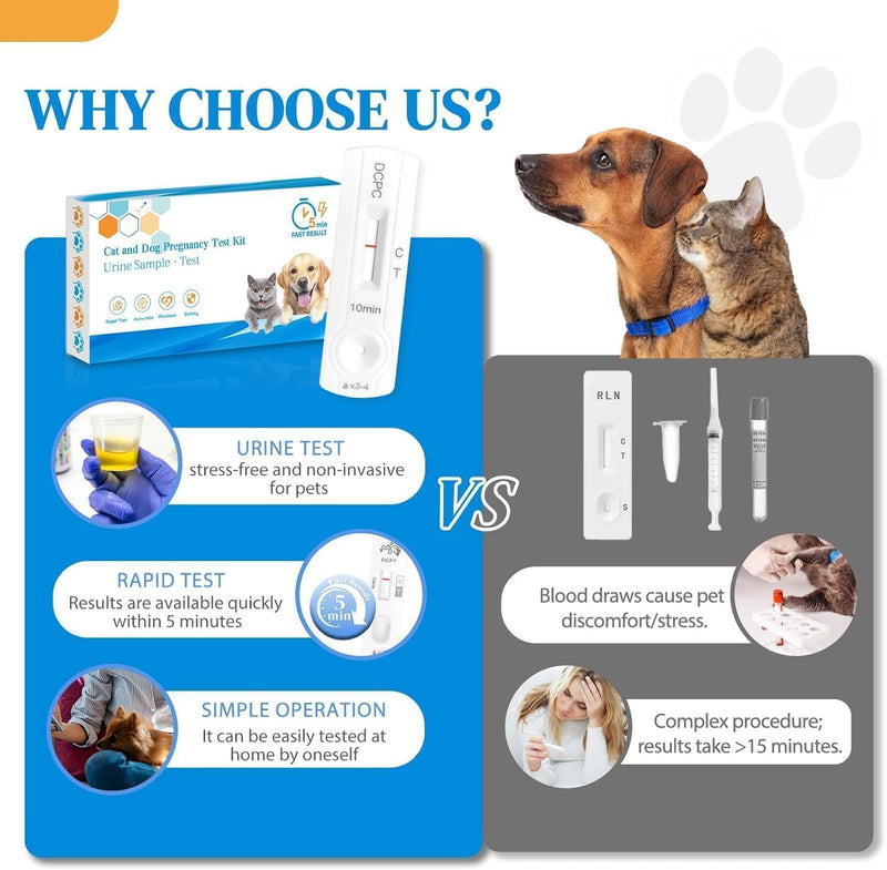 2-Pack Dog & Cat Pregnancy Test Kit – Early Detection Home Urine Test for Pets, 99% Accurate Results in 5-10 Minutes, Painless & Stress-Free, Suitable for All Breeds 2 Pack