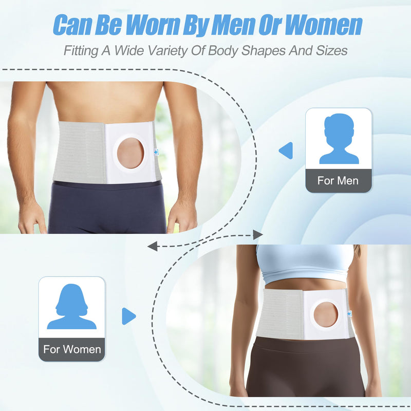 [Australia] - Adjustable Ostomy Hernia Belt - Breathable Stoma Support Belt for Colostomy & Ileostomy Bag Holder - Post Operative Care, Fit for Men & Women (L) L 