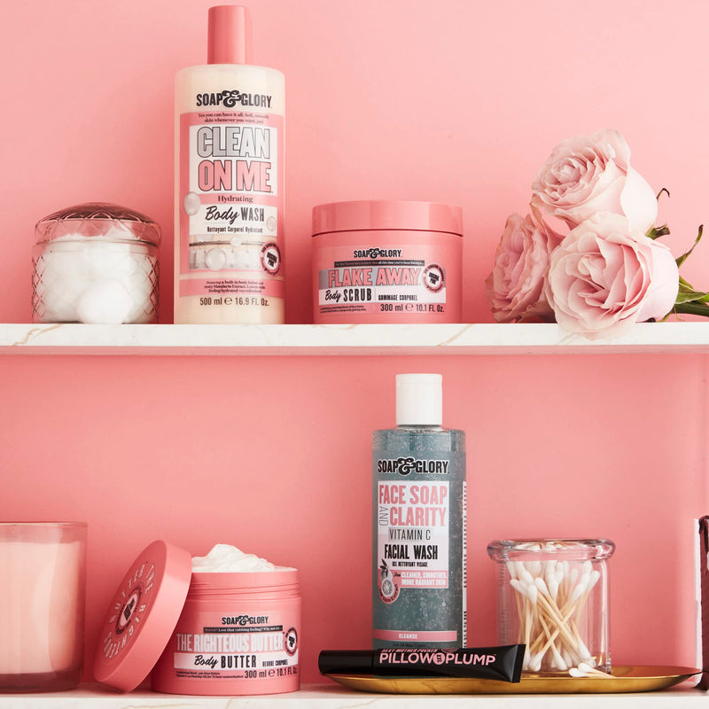 Soap & Glory Face Soap & Clarity, 3-in-1 Cleansing Gel, 11.8 oz | Multi-Use Vitamin C Facial Wash, Makeup Remover & Gentle Exfoliator, Purifies, Brightens & Hydrates Dull Skin, Sulfate-Free 11.8 Fl Oz (Pack of 1)