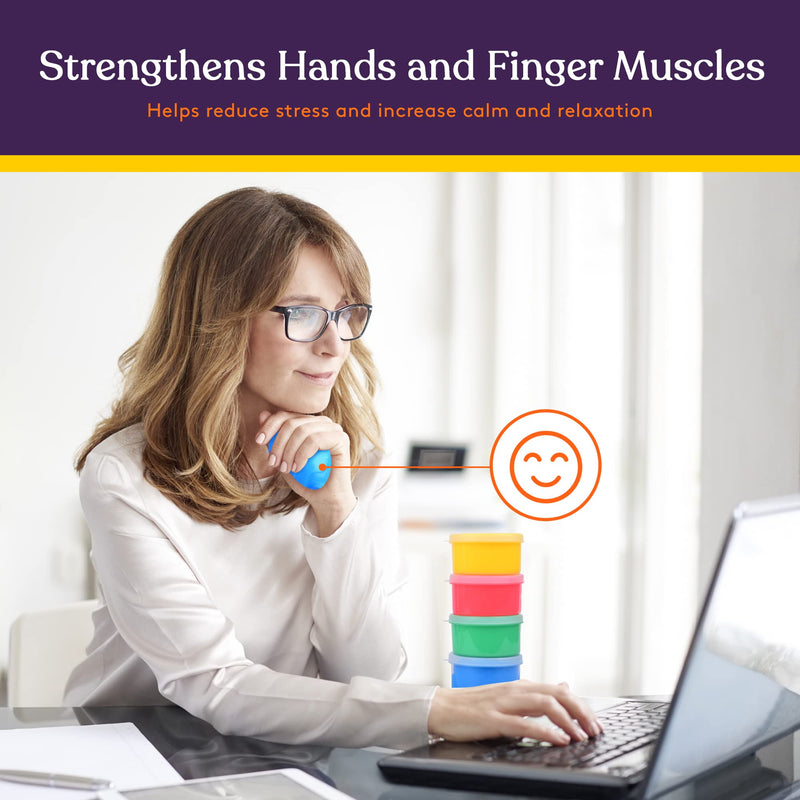 [Australia] - Special Supplies Therapy Putty for Kids and Adults - Resistive Hand Exercise Stress Relief Therapy Putty Kit, Set of 4 Strengths, Three ounces of each putty 