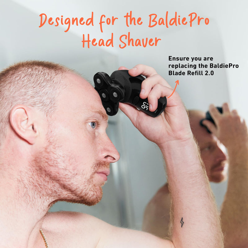 [Australia] - Groomie BaldiePro Cordless Bald Head Shavers for Men, Blade Refill 2.0 - Waterproof Head Shavers Replacement Head - Electric Hair Shaver & Head Razor for Bald Men, Men's Rotary Shaver for Smooth Shave 