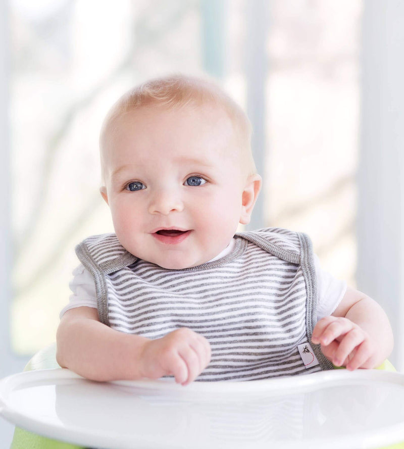 [Australia] - Burts Bees Baby Unisex-Child Pull On Bibs 4-Pack Heather Grey Prints 