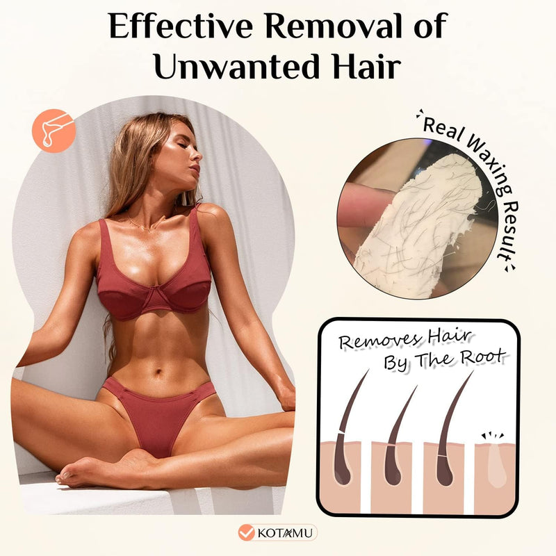 [Australia] - KOTAMU Wach hair removal, coconut oil waxing for chest, back, face, eyebrows, arms, armpits and bikini area, without wax strips, specially formulated for coarse fine hair 450g CREAM 
