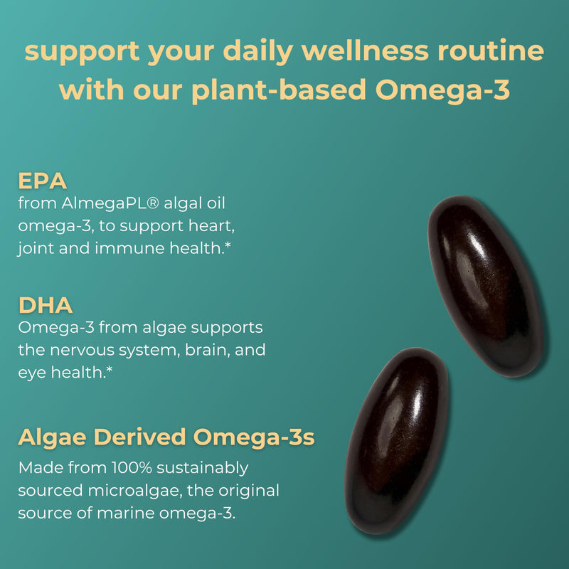 [Australia] - Iwi life Omega-3, 60 Mini Softgels (30 Servings), Easy to Swallow, Plant-Based Algae Omega 3 with EPA + DHA, Whole-Body Support Dietary Supplement, Krill & Fish Oil Alternative, No Fishy Aftertaste 60 Count (Pack of 1) 
