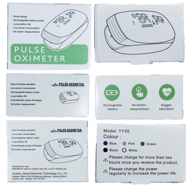 [Australia] - Rechargeable Pulse Oximeter Fingertip - Blood Oxygen Saturation Monitor With Accurate Fast SpO2 Reading (Black) 