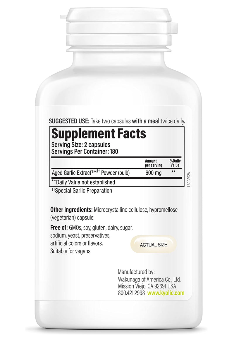[Australia] - Kyolic Aged Garlic Extract Formula 300 Cardiovascular Health, Vegan, 360 Capsules 