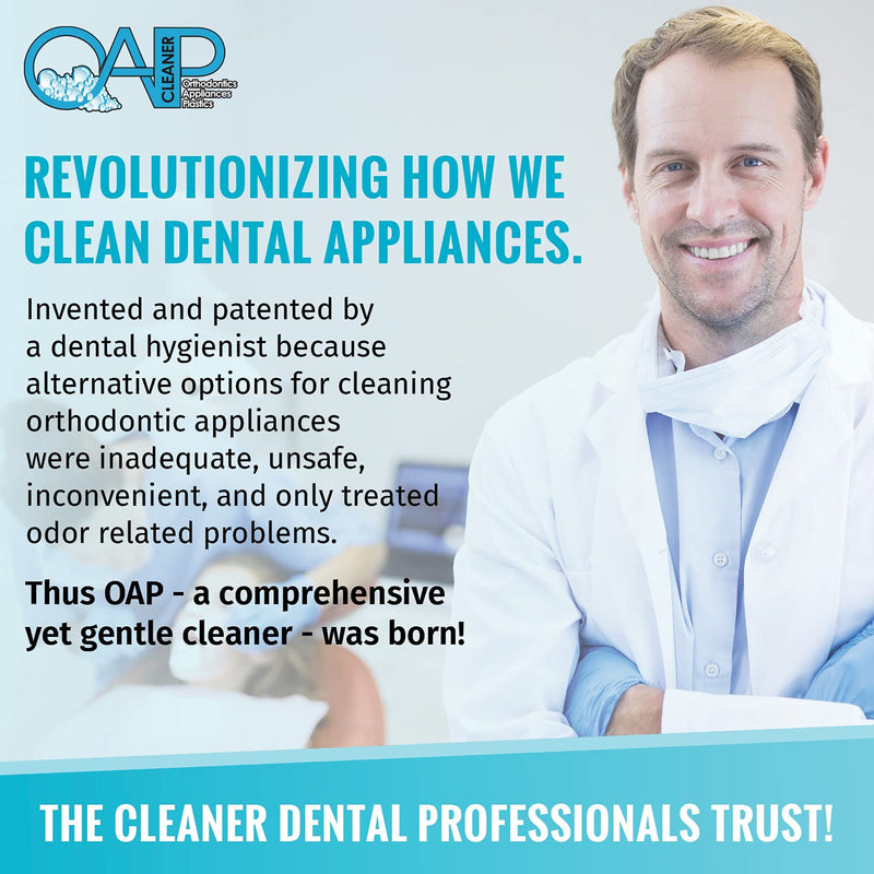 [Australia] - Orthodontic Cleaner by OAP Cleaner | Retainer Cleaner, Denture Cleaner, and Mouth Guard Cleaner | 60 Second Foam Cleanser | Paraben, Sulfate and Triclosan Free | 44.3 mL, 3 Bottles 