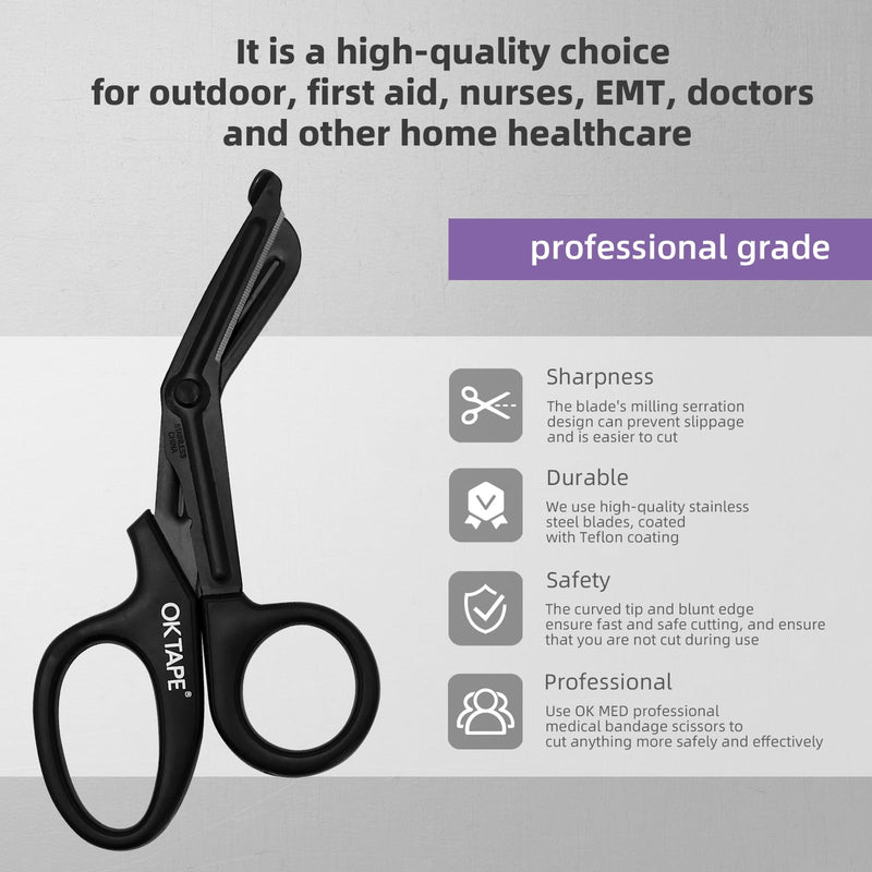 OK TAPE Digtal Printed Kinesiology Tape (PD)+OK TAPE Shears - Bandage Scissors (Black)