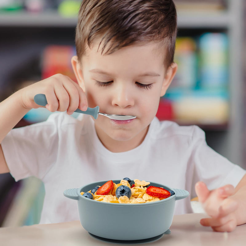 [Australia] - Toddler Utensils, 6 Pack kids Silverware Set with Silicone Handle, 18/8 Stainless Steel Children Safe Forks and Spoons, Dishwasher Safe 