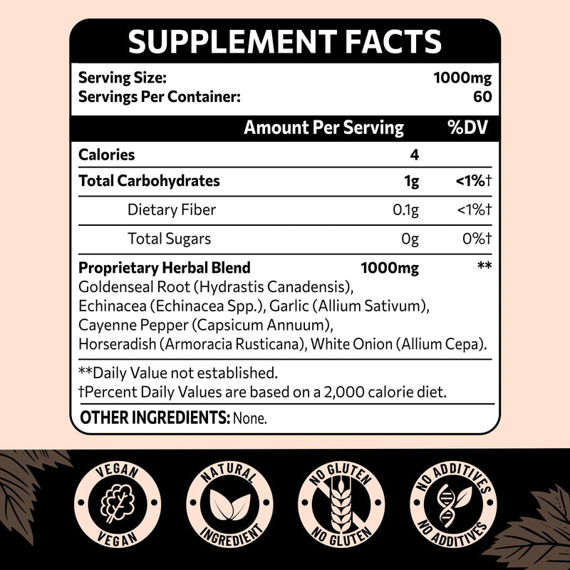 [Australia] - Wildcrafted Goldenseal Root Powder Supplement ‚Äì 1000mg Organic Goldenseal Herbal Blend with Echinacea ‚Äì Respiratory, Immune, Digestion & Skin Support ‚Äì Gluten-Free ‚Äì 60 Servings 2.12 Ounce (Pack of 1) 